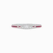Art Deco Inspired Bracelet with Emerald Cut Diamond And Gemstone - Shahin Jewelry